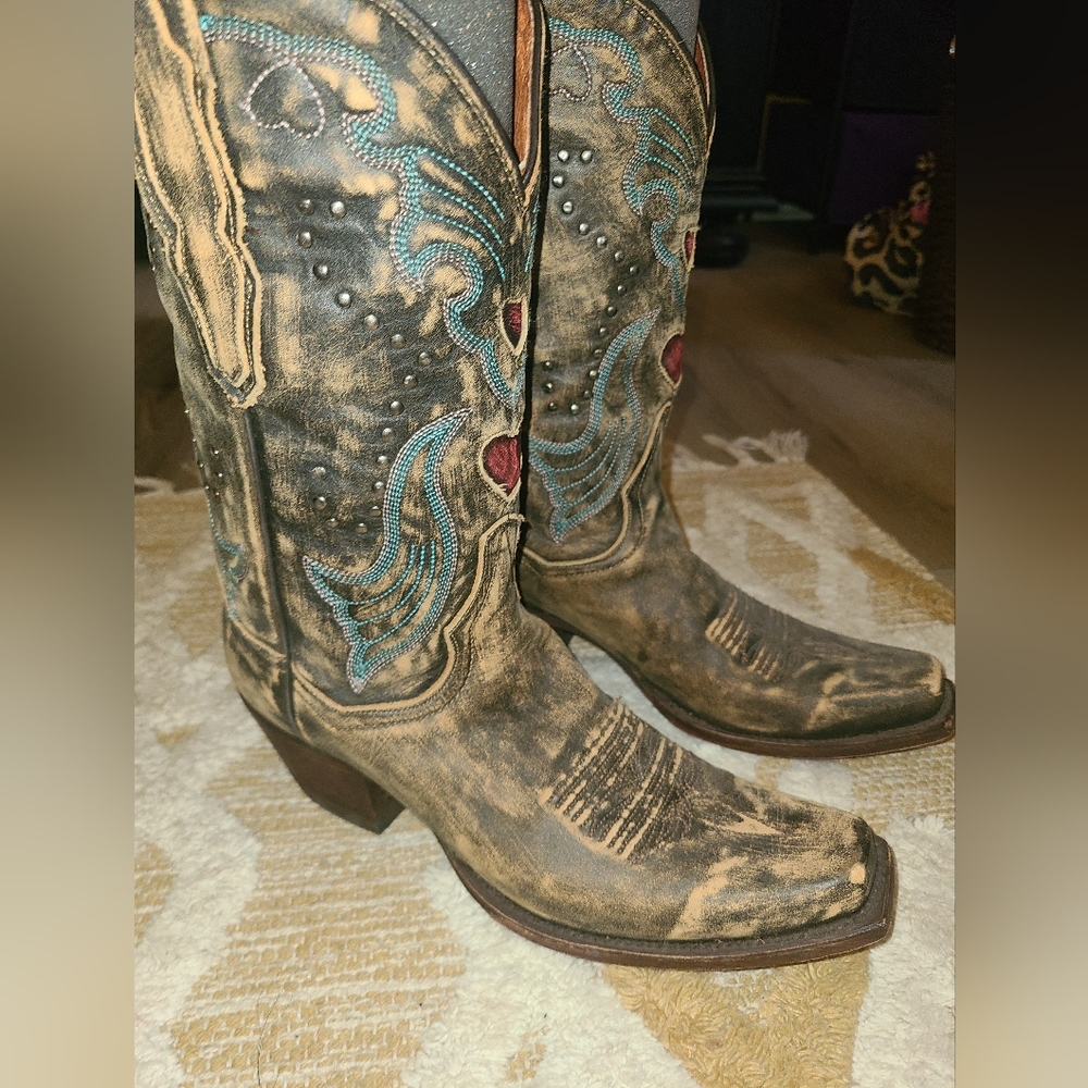 Dan Post vintage steel heart boots size 7